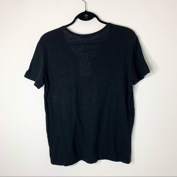 Revolve LNA Short Sleeve Torn Pocket Tee T-shirt Oversized Scoop Neck Black XS - Picture 13 of 14